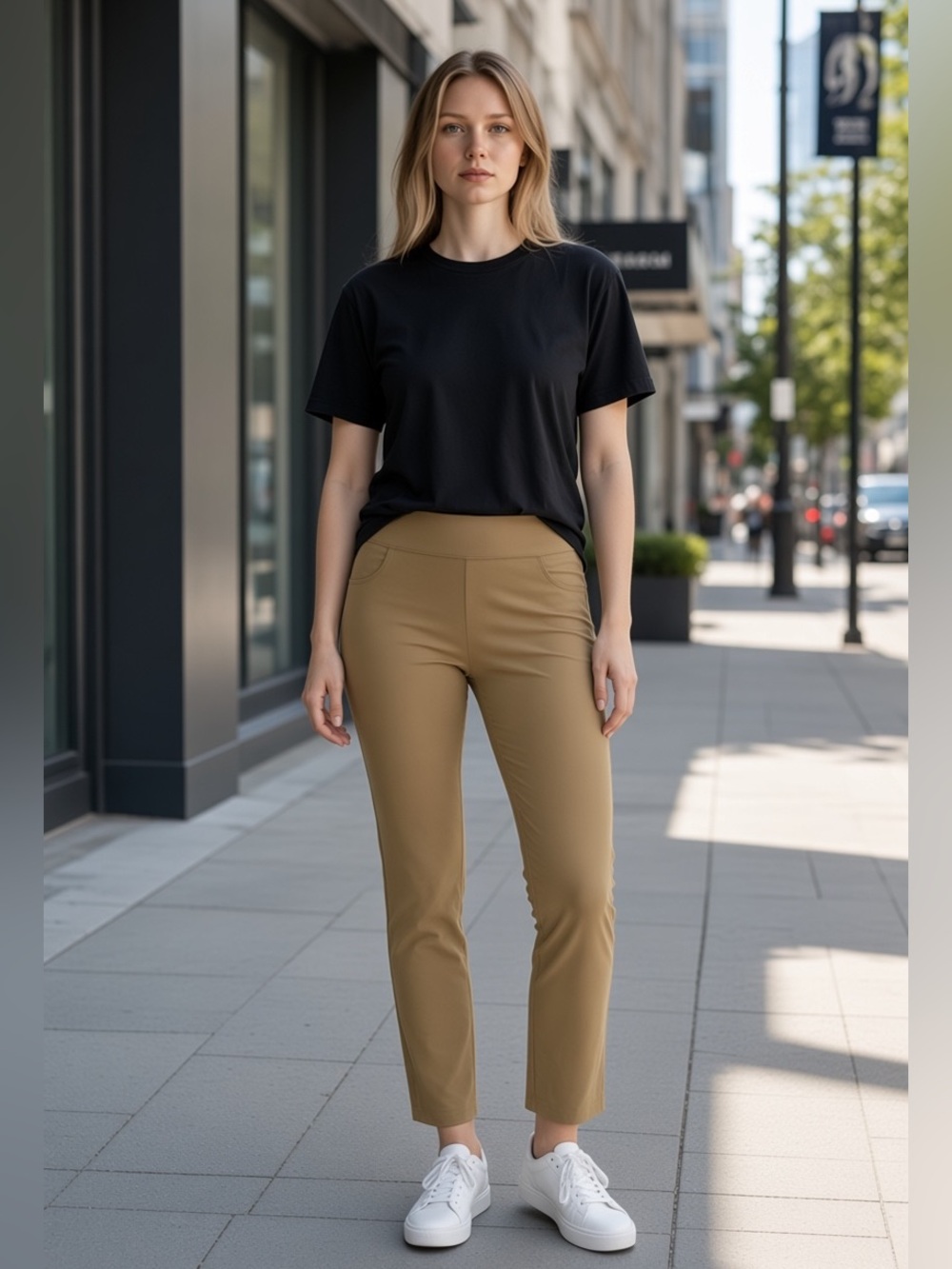 NWT ATG by Wrangler Women's FWDS Pull-On Kick Flare Pant, Black Elmwood
